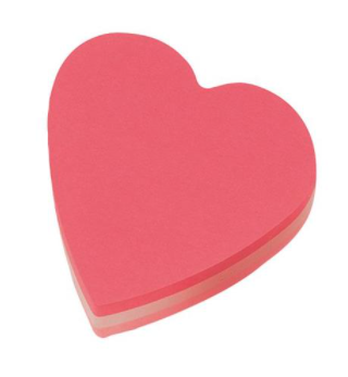 Post-it Notes 70 x 70mm Heart Pink